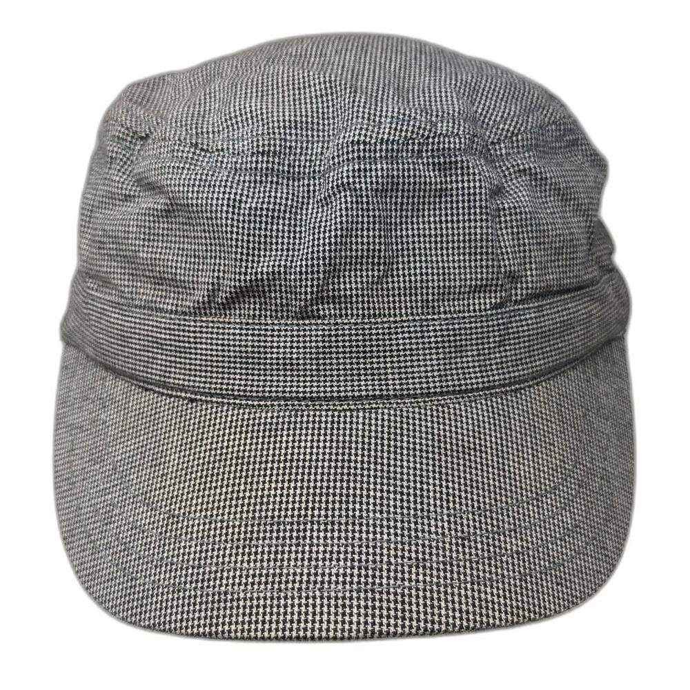 District Army Cap Gray One Size Houndstooth Cotton Hat Strapback Cadet Cap